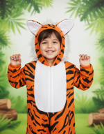 Kids Tiger Costume – Wild Animal Fancy Dress Full Body Outfit - Image 2