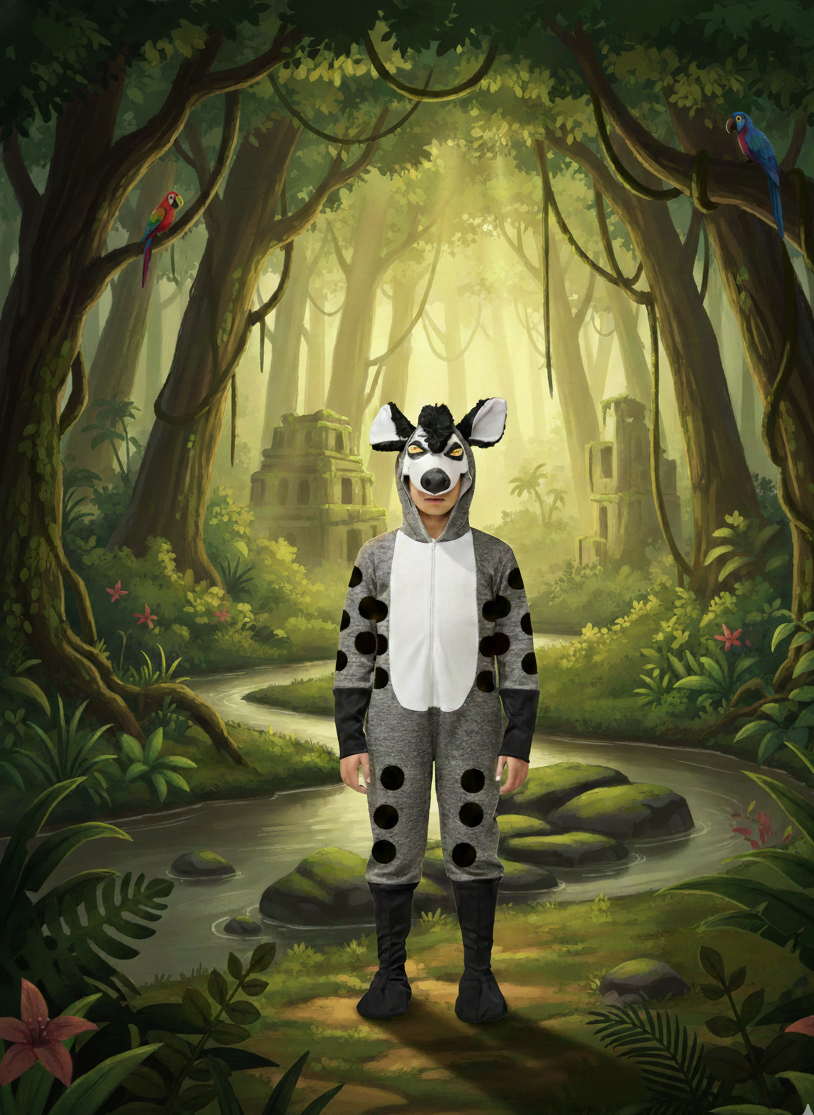 rn-image_picker_lib_temp_f23f33d4-3239-4537-aa75-f43abcabbcbb.png Hyena Costume for Kids – Wild Animal Fancy Dress | Buy Online in Pakistan | Zat Costume - Image 1